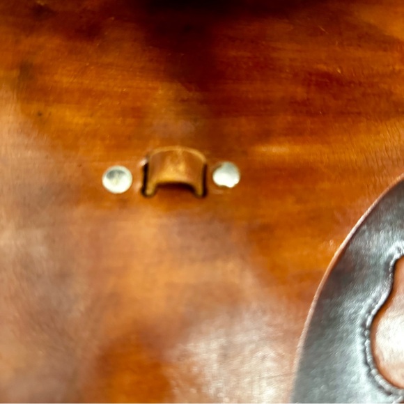 Hand Tooled Brown Leather Saddle Bag Crossbody Retro Boho Craftcore Cottagecore - Picture 10 of 15